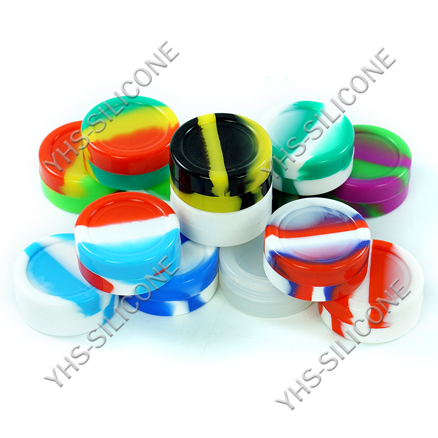 5ps 11ml silicone wax container round dab silicone jar for holding and carrying oil wax cream food-grade silicone