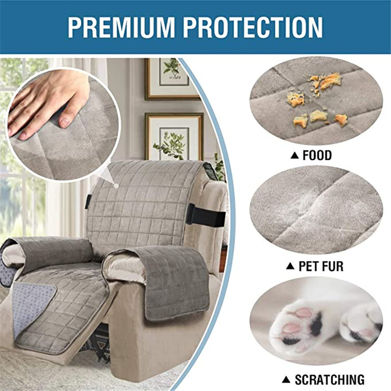 Waterproof Suede Recliner Chair Slipcover Covers