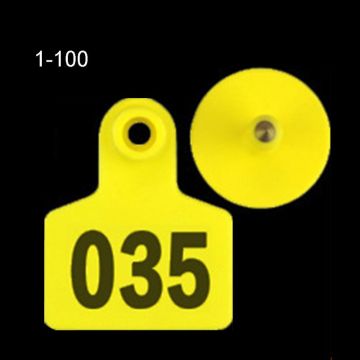 100PCS Soft TPU Ear Tags Livestock Identification Ear Tag Applicator for Pig Cow H58C