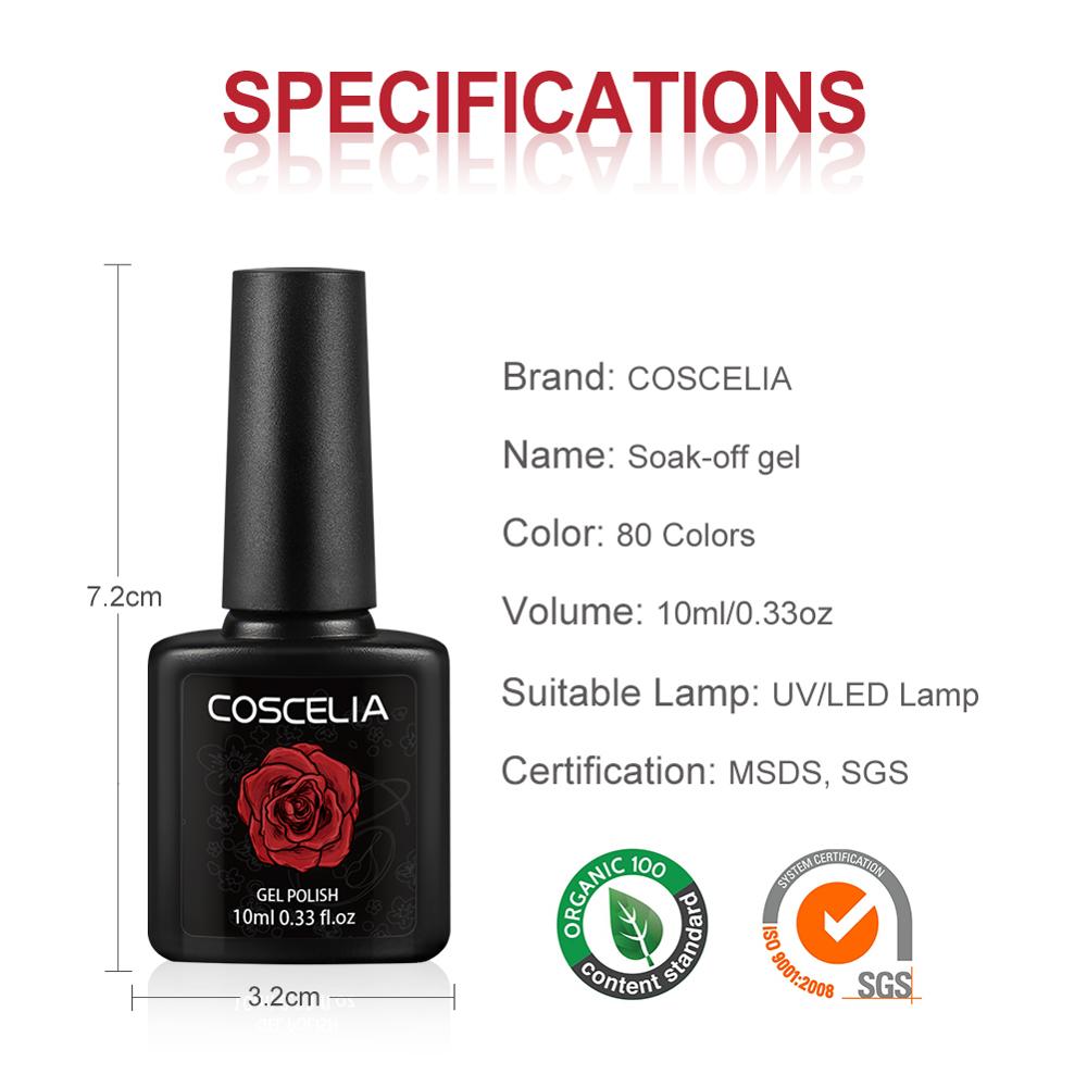 COSCELIA 80 Colors Gel Nail Polish Kit 10ML Soak Off Semi Permanent UV Gel Nail Polish Set Varnish Kit For Manicure Nail Art Set