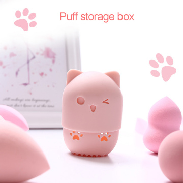 1PC Silicone Sponge Storage Box Stand Powder Puff Drying Holder Mildew Proof Cosmetic Puff Case Makeup Accessories