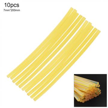 10pcs / set 7mm x 200mm Transparent Yellow Strong Viscose Hot-melt Gun Glue Sticks Environmental Protection DIY Tools