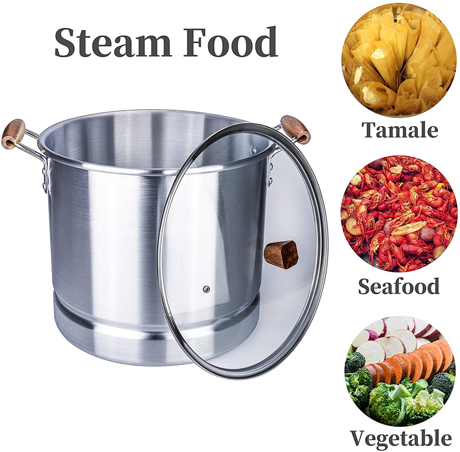 Silver Aluminum Tamale Steamer Pot