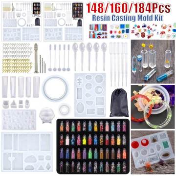 Epoxy Casting Molds Set Silicone UV Casting Tools Kits Resin Casting Molds For Jewelry Making DIY Earring Findings Components