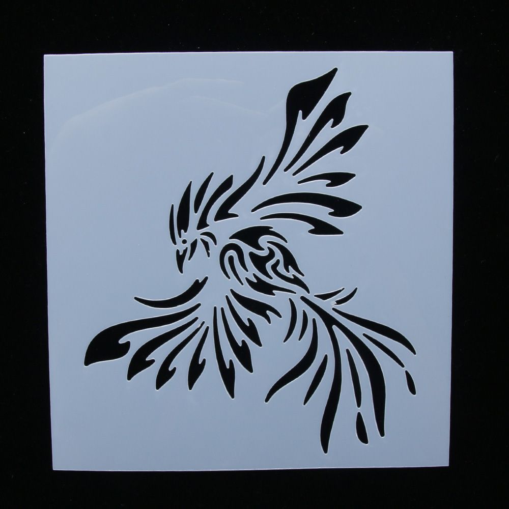 Totem Phoenix Shaped Reusable Stencil Airbrush Painting Art Cake Spray Mold DIY Decor Crafts