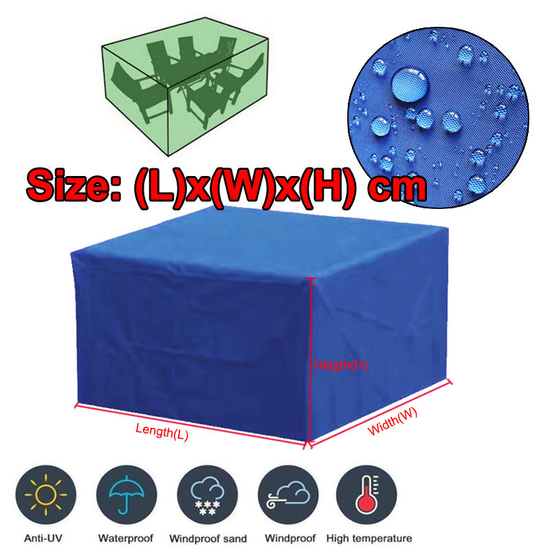 16 Sizes Blue Waterproof Outdoor Patio Garden Furniture Covers 210D Rain Snow Chair covers Sofa Table Chair Dust Proof Cover