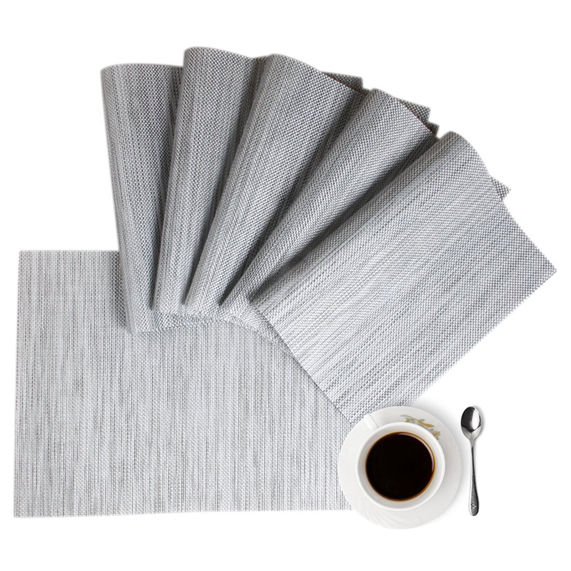 Placemats Gray Place Mats Placemats Wipeable Easy To Clean Table Placemats Set Of 6 for Dining Kitchen Restaurant Table