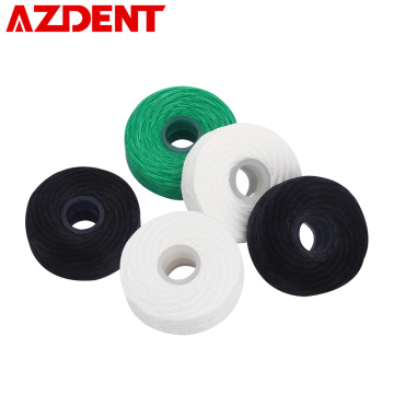 AZDENT 5 Rolls Bamboo Charcoal Dental Flosser 50M Wax Mint Flavored Nylon Line Built-in Spool Toothpicks Stick Interdental Brush