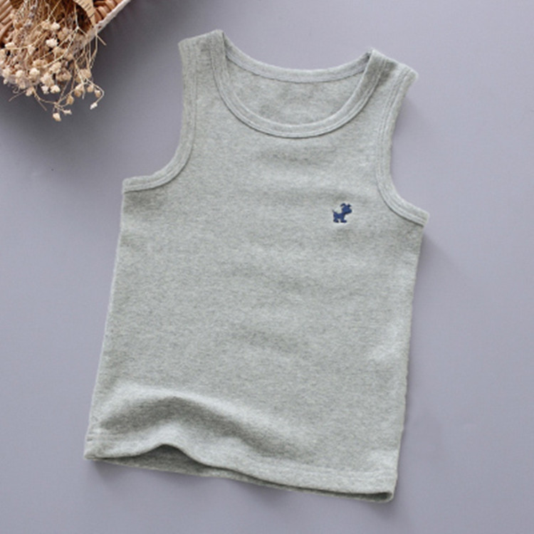 Ready Stock Summer New Baby Clothing Children's Pure Cotton Vest Baby Boys Girls Kids Leisure Sleeveless T-shirt