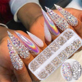 12 boxes / set of AB crystal rhinestone diamond gem 3D glitter nail art decoration beauty