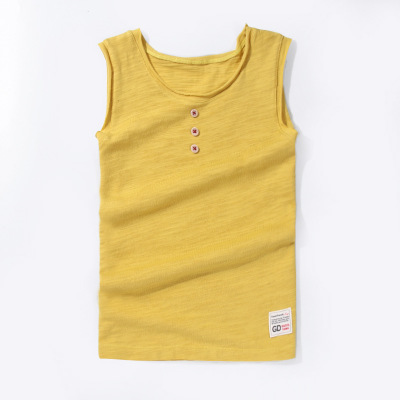 VIDMID New Baby Children vests summer boys Girls tanks sleeveless t-shirt Cotton solid tanks kids boys beach clothes 7010 07