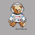 24x18cm Aerospace Bear Iron on Patches For DIY Heat Transfer Clothes T-shirt Thermal transfer stickers Decoration Printing