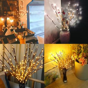 20 Bulbs LED Willow Branch Lamp Simulation Branch LED Lights Tall Vase Filler Willow Twig Lighted Birthday Christmas Decor Light