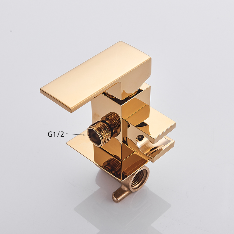 Golden Bidet Shower Faucet Solid Brass Bidet Faucet Muslim Ducha Higienica Hot Cold Water Square Shape Mixer Tap Toilet Faucets