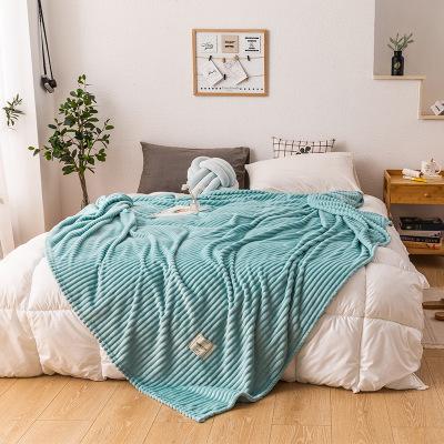 Blankets for Beds Yellow Color Soft Warm Square Flannel Blanket On the Bed Thickness Throw Blanket