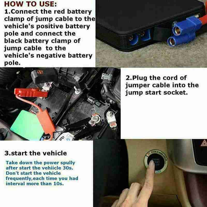 Car battery converter portable mini ultra-thin car battery charger star battery booster starter 12V car jump engine mobile M8W9
