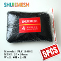 High quality 6M x 2.4M 20mm Hole Orchard Garden Polyester 110D/2 Knotted Netting Anti Bird Mist Net 5pcs