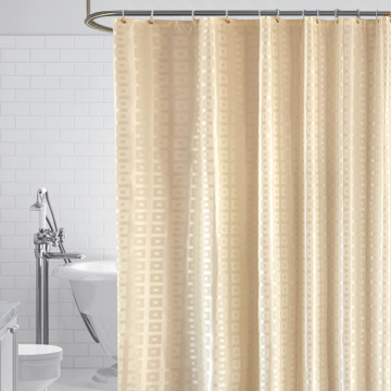 Gold Shower Curtains for Hotel Bathroom Jarl Home Grommet Waterproof Jacquard Thick Polyester Grid Luxury Curtain for Window New