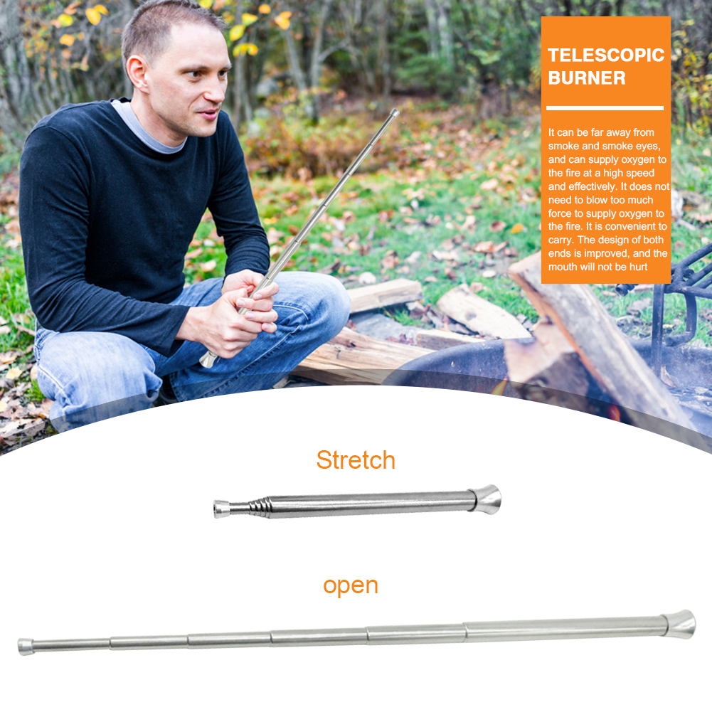 Blow Fire Tube Survival Camping Equipment Camping Outdoor Emergency Telescopic Fire Pipe Portable Outdoor Elements