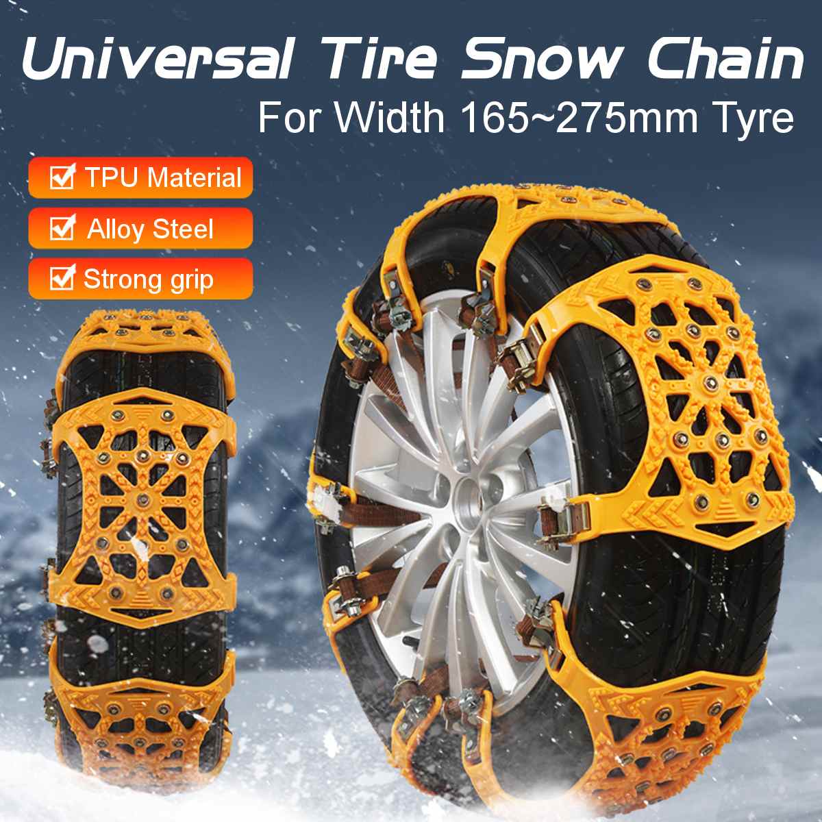 Thicken Car winter road tires snow chains Double buckle anti-slip safety anti-skid anti-skid chain suv wheel chain Winter