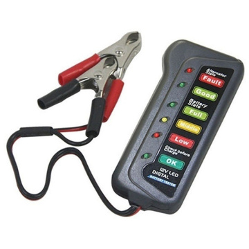 12V LED Digital Battery Tester Battery Alternator Tester with Two Clips 6 LED light display Auto Battery tester For Car Trucks