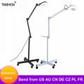 5X Magnifying Lighted Magnifier Light Floor Stand Beauty Makeup Tattoo Nail Salon Floor LED Lamp Skin Care Tool