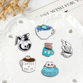 Cup and coffee skull stars Cat combination Denim Enamel lapel pins collection Badges Brooches Gifts for friend Jewelry wholesale