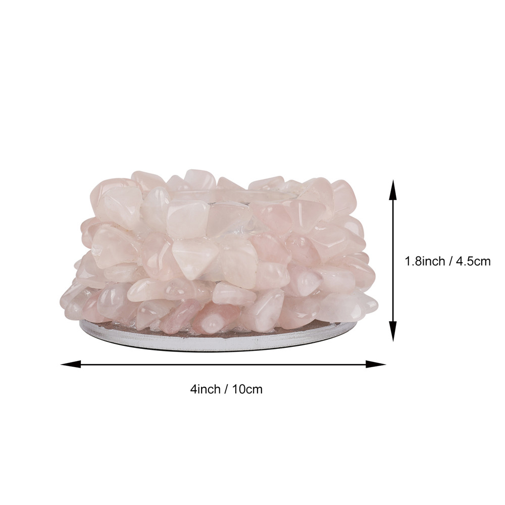 1pcs Natural Tumbled Stones Candle Stickers Candle Holders Rose Quartz Crystals Party Dinner Home Decor