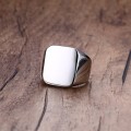 Personalized Laser Engraved Monogram Square Signet Ring for Men Stainless Steel Pinky Rings In