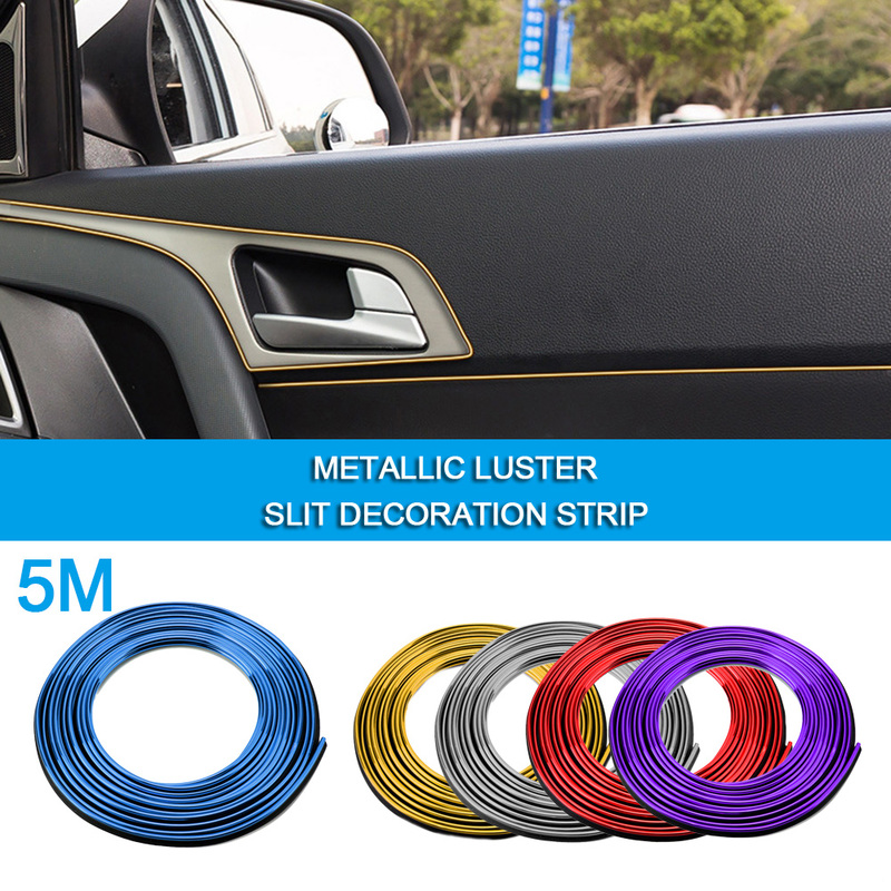 Universal 5M Car Styling Interior Decoration Strips Moulding Trim Dashboard Door Edge Protector Accessories Auto Exterior Parts