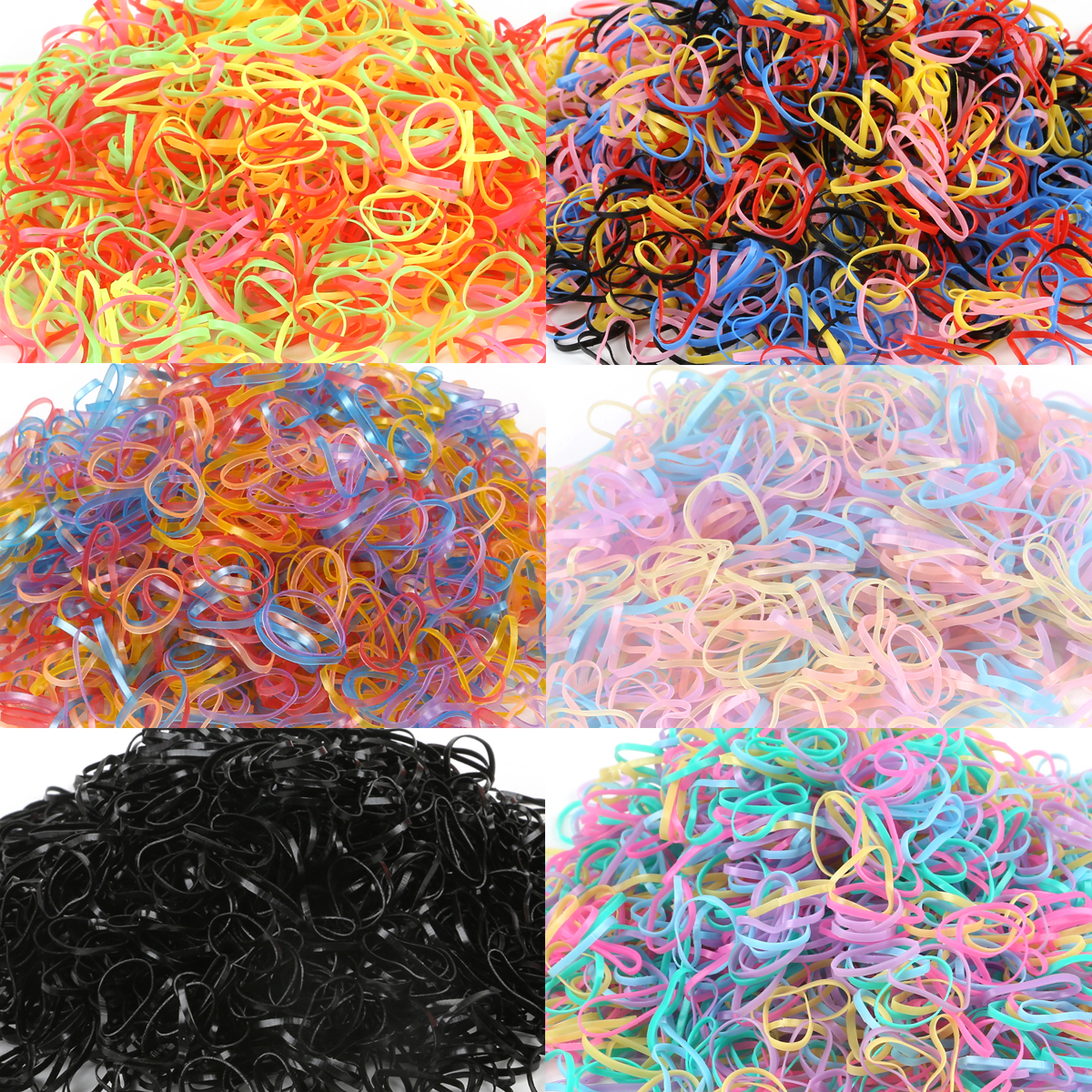 1000PCS Cute Girls Colorful Rings Disposable Rubber Bands Gum For Ponytail Holder Elastic Hair Bands Kids Hair Accessories