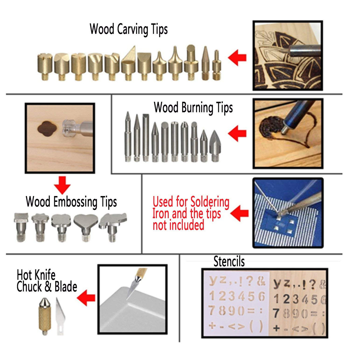 60W 220V 28Pcs Electric Soldering Iron Temp Adjust Wood Embossing Burning Carving Pyrography Engrave Cautery Tool Kit Solder Tip