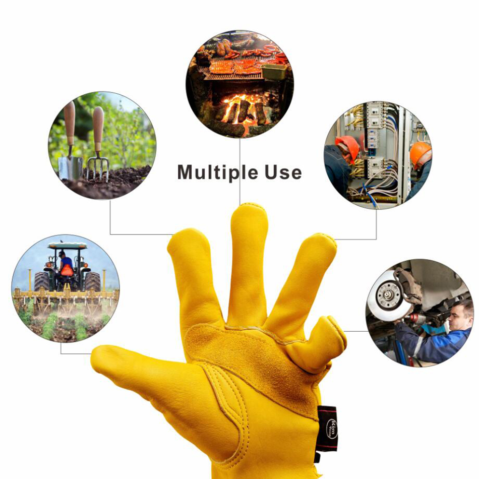 New protective gloves AB class yellow leather ultra-thin safety work gloves welding protective equipment