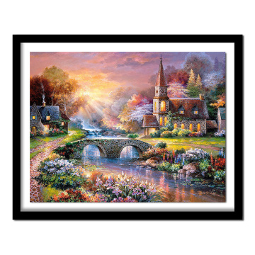 5D DIY diamond embroidery mountain villa landscape diamond painting Cross Stitch full square Rhinestone decoration