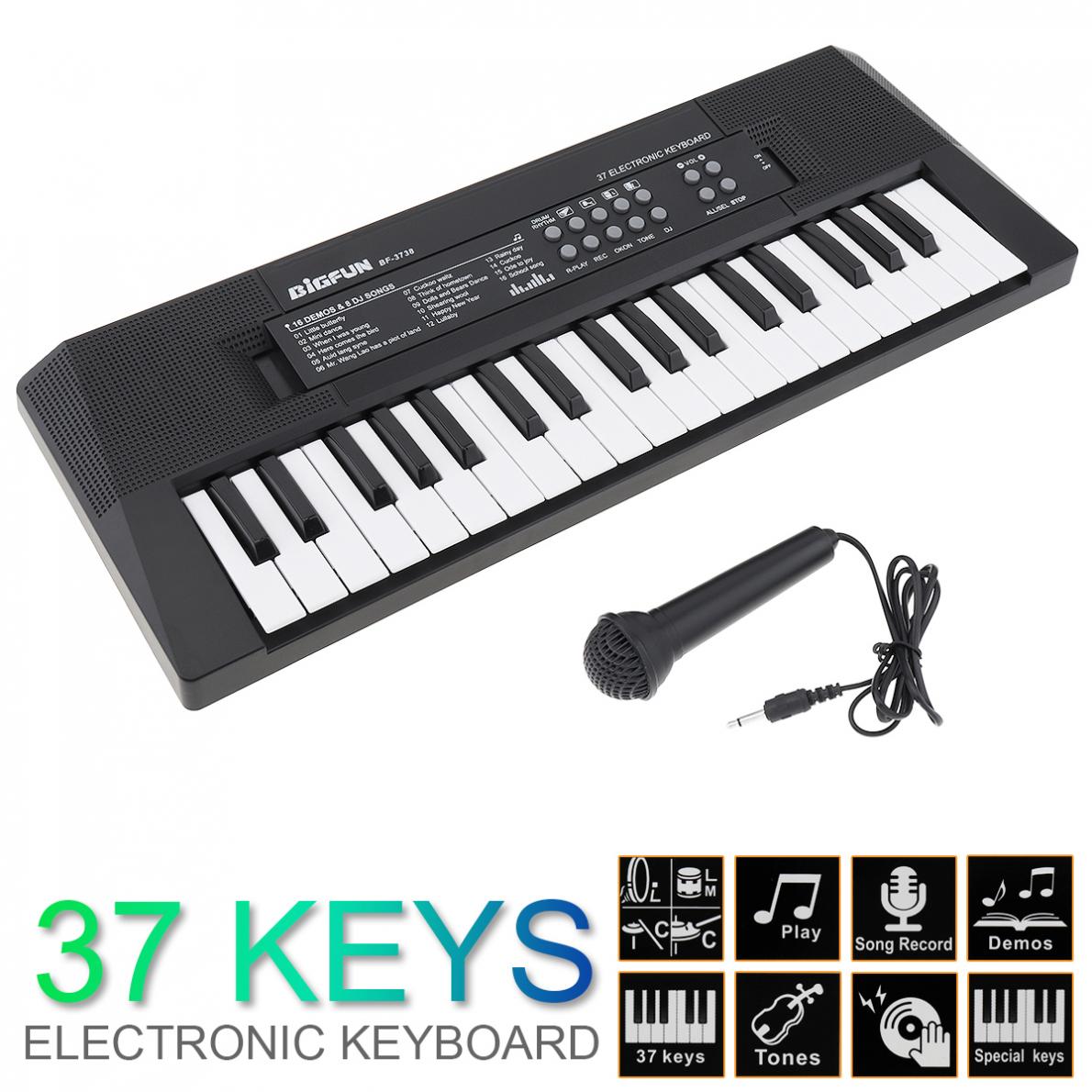 Electronic Organ 37 Keys Electronic Keyboard Piano Digital Music Key Board with Microphone Children Gift Musical Enlightenment