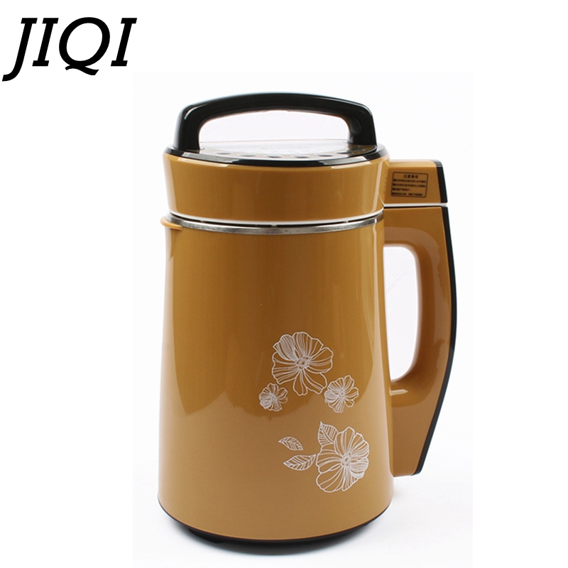 JIQI Automatic Soybean Milk Maker Grain Soymilk Machine Vegetable Juice Extractor Food Grinding Heating Processor Mixer 220V