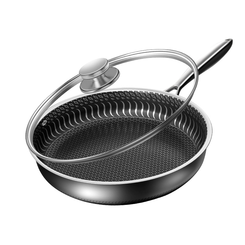 316 stainless steel frying pan No lampblack non-stick cookware Uncoated General use of gas for electromagnetic furnace cookware