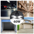 60W LED Garage Light Deformable Lamp Indoor Light Workshop Lamp with 4 Adjustable Panels for Warehouse Bar Basement
