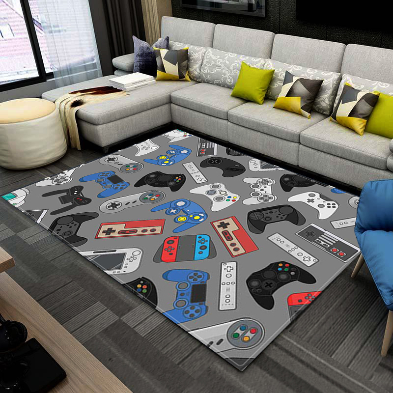 Anime Gamer Controller Kids Play Area Rugs Child Game Floor Mat Cartoon Super Mario Pattern 3D Printing Carpets for Living Room