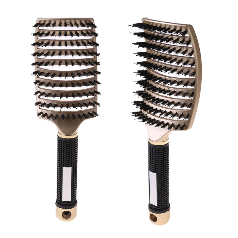 Salon Professional Bristle & Nylon Hairbrush Scalp Massage Comb Wet Hair Brush