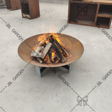 Rust Corten Steel Fire Pit Bowl With Stand