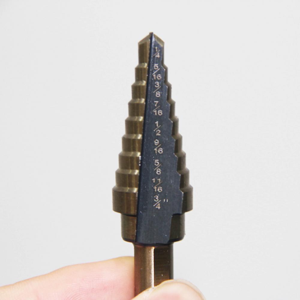 5pcs titanium coated step drill bits