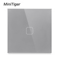 MiniTiger EU/UK Standard,1 Gang 1 Way Wall Touch Switch, White Crystal Glass Switch Panel, 220-250V, Only Touch Function