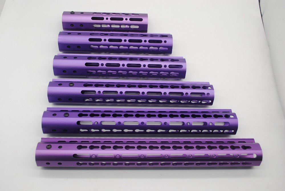 TriRock 7''9''10''12''13.5'15" inch Ultralight Keymod Handguard Free Float Picatinny Mount System_Unique Purple Anodized