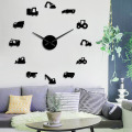 Excavator Modern DIY Giant Wall Clock Heavy Equipment Architecture Operator Machine Construction Office Art Work Vehicles Watch