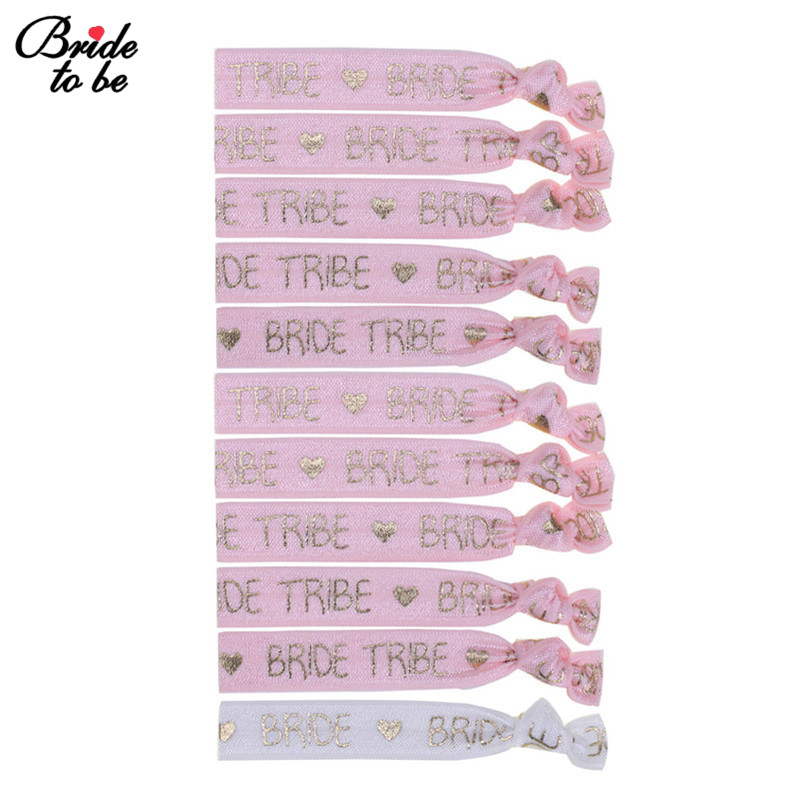 Bride To Be Bachelorette Party Bracelet Team Bride Tribe Hand Band Head Rope Hair Accessories Hen Night Wedding Decor Supplies