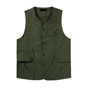 Men Casual Loose Vest Japan Amekaji Multi-Pocket Vintage Vests 2020 Brand Solid Sleeveless Cargo Jacket Tops Waistcoat S-XXL