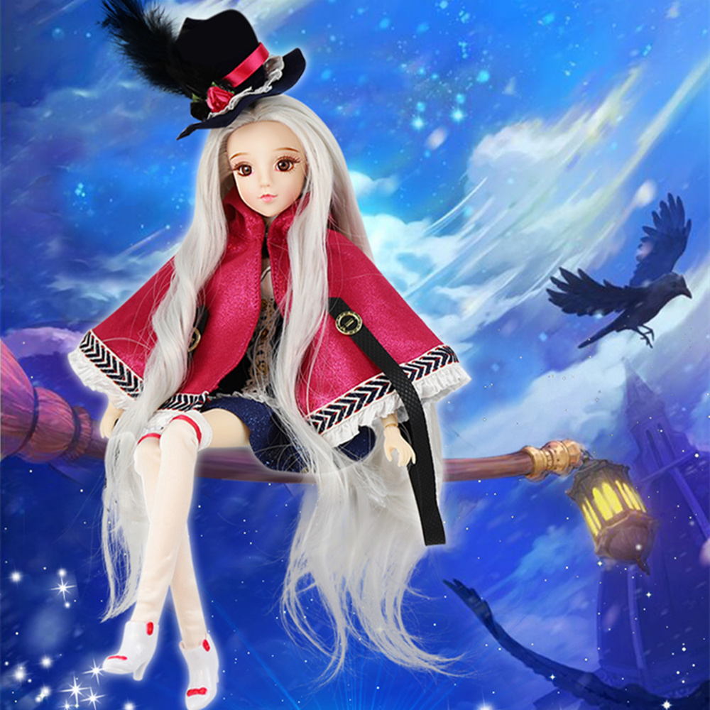 BJD 1/6 doll MM Girl Tarot Series 30cm Joint body doll Name is The Magician Grey white hair