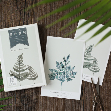 30 Sheets/Set Cute Leaves Plant Postcard/Greeting Card/Message Card/Birthday Letter Envelope Gift Card