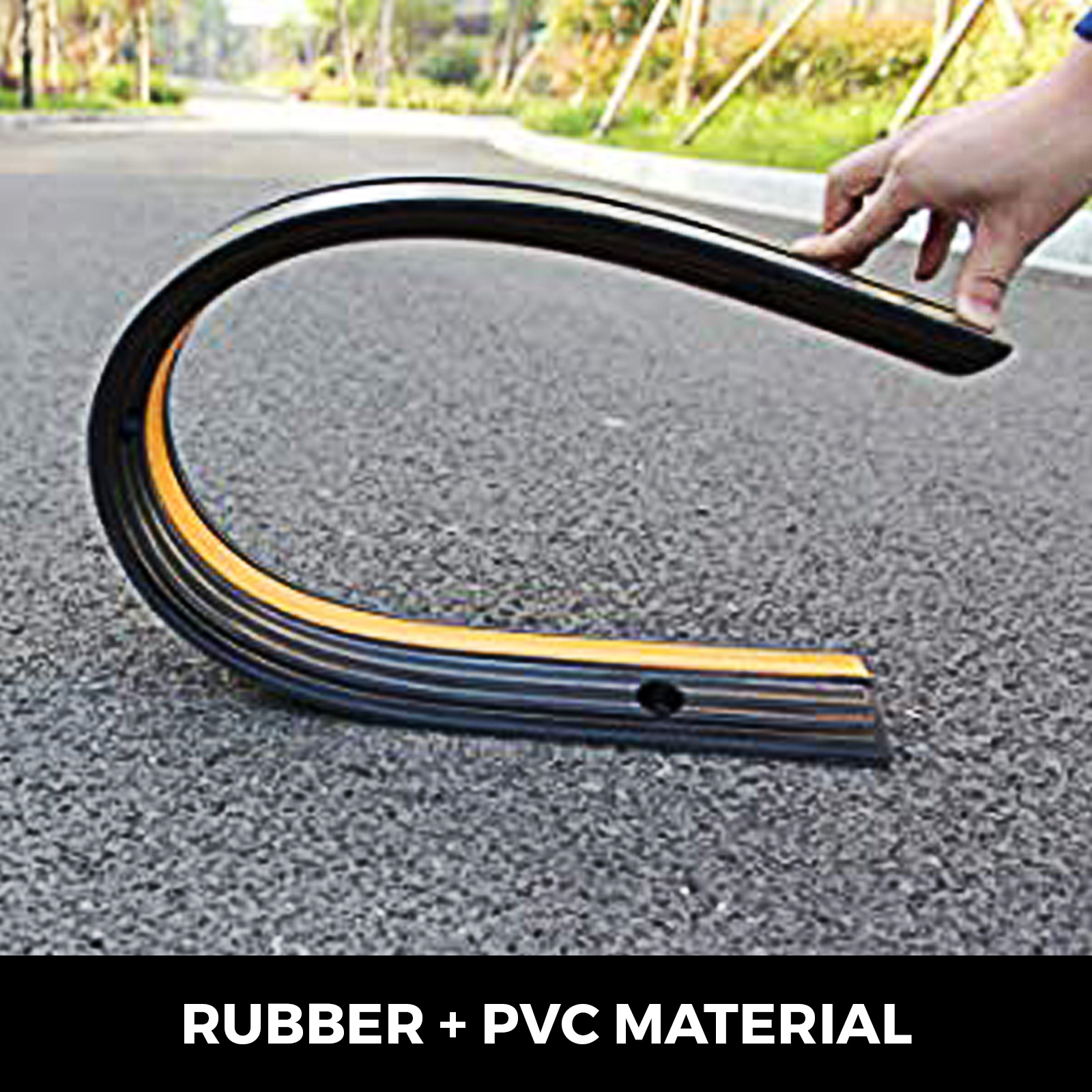 VEVOR 4 Pack of 1 Channel Cable Protective Wire Cord Ramp Driveway Rubber Traffic Speed Bumps Cable Protector
